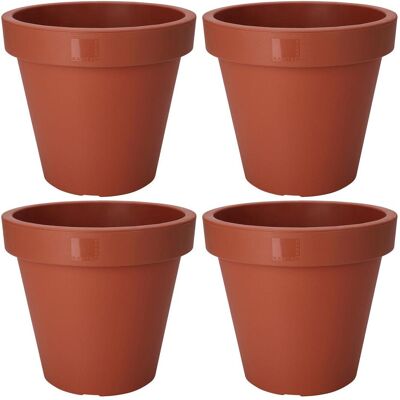 ProGarden, Blumentopf, Blumentopf rund, terracotta, Pflanztopf aus 100% recyclebaren Kunststoff, Ø 20 cm, 4er-Set (20 x 18 cm) ProGarden, Blumentopf, Blumentopf rund, terracotta, Pflanztopf aus 100% recyclebaren Kunststoff, Ø 20 cm, 4er-Set (20 x 18 cm)