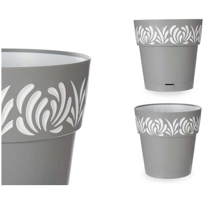 Stefanplast Gaia Grau Weiß Selbstbewässernder Blumentopf - 29x29x29 cm Stefanplast Gaia Grau Weiß Selbstbewässernder Blumentopf - 29x29x29 cm