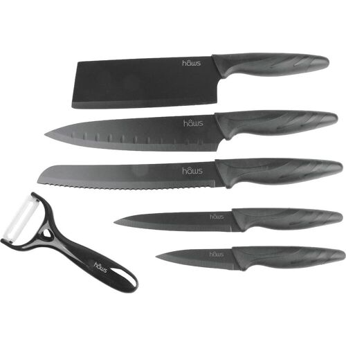 Haws Keramikmesser-Set 6teilig, Küchenmesser, Schwarz