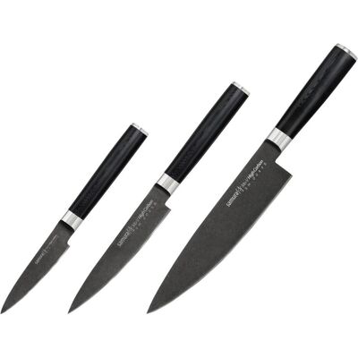 Samura Mo-V Stonewash Messerset 3 Stück - Küchenmesser Set Samura Mo-V Stonewash Messerset 3 Stück - Küchenmesser Set