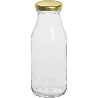 EMSY 250ml Glasflasche mit Goldem Deckel - Für Flüssigkeiten EMSY 250ml Glasflasche mit Goldem Deckel - Für Flüssigkeiten