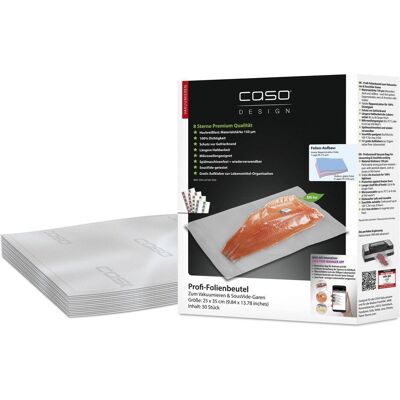 Caso Profi-Folienbeutel, 25 x 35 cm, 50 Stück für Vakuumierer inkl. Food Manager Etiketten, Vakuumiergerät, Transparent Caso Profi-Folienbeutel, 25 x 35 cm, 50 Stück für Vakuumierer inkl. Food Manager Etiketten, Vakuumiergerät, Transparent