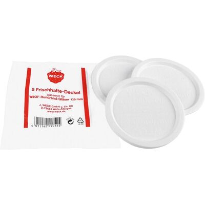 5x Weck Frischhaltedeckel 5 Stk., Einmachgläser, Weiss 5x Weck Frischhaltedeckel 5 Stk., Einmachgläser, Weiss
