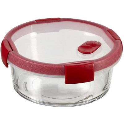 Curver Glass Container Round, Vorratsbehälter, Rot, Transparent Curver Glass Container Round, Vorratsbehälter, Rot, Transparent
