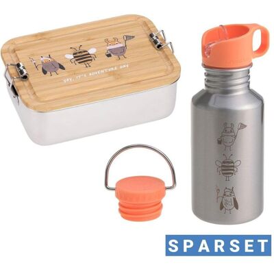Lässig 2-tlg. Lunch Set aus Edelstahl & Bambus Brotdose, Lunchbox Lässig 2-tlg. Lunch Set aus Edelstahl & Bambus Brotdose, Lunchbox