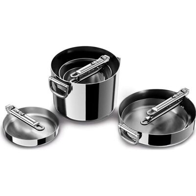 Joseph Joseph 6er Set Space Steel Pfannenset, Pfannenset + Topfset, Silber Joseph Joseph 6er Set Space Steel Pfannenset, Pfannenset + Topfset, Silber
