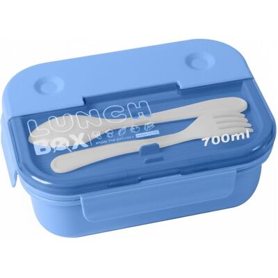 Cheffinger Lunchbox 700ml 3 Fächer mit Besteck, Lunchbox, Blau Cheffinger Lunchbox 700ml 3 Fächer mit Besteck, Lunchbox, Blau