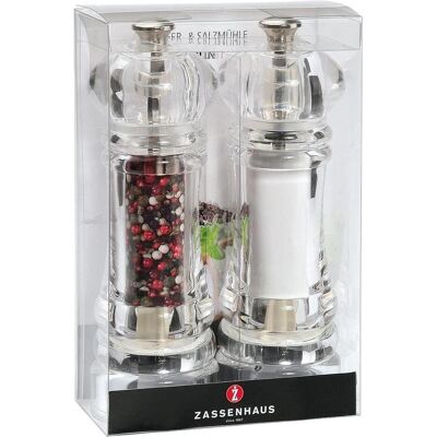Zassenhaus Berlin Salz- und Pfeffermühlen-Set, Pfeffermühle + Salzmühle, Transparent Zassenhaus Berlin Salz- und Pfeffermühlen-Set, Pfeffermühle + Salzmühle, Transparent
