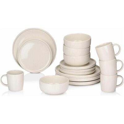 Alpina Service De Table - 16-teiliges Geschirrset für 4 Personen - Elegant Creme Alpina Service De Table - 16-teiliges Geschirrset für 4 Personen - Elegant Creme