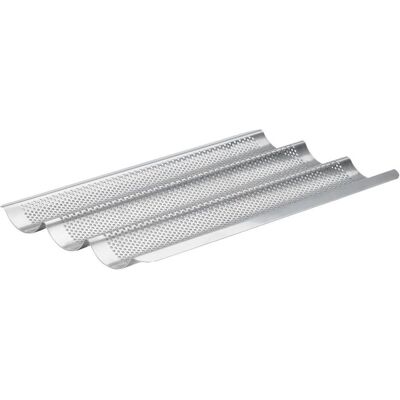 De Buyer Edelstahl Perforiertes Backblech für 3 Baguettes De Buyer Edelstahl Perforiertes Backblech für 3 Baguettes