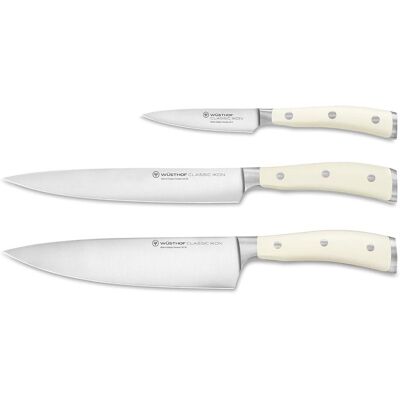 Wüsthof Classic Ikon Creme Messersatz, Küchenmesser, Silber, Weiss Wüsthof Classic Ikon Creme Messersatz, Küchenmesser, Silber, Weiss