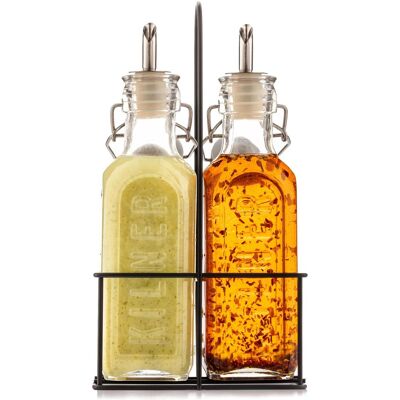 Kilner Öl- und Essigspender-Set mit Halterung 2x 0,3 l Kilner Öl- und Essigspender-Set mit Halterung 2x 0,3 l