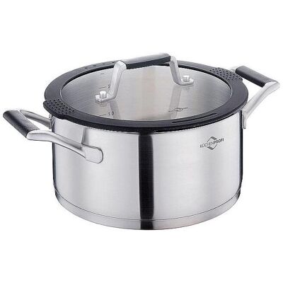 Küchenprofi Bratentopf COMO 20 cm, Pfanne + Kochtopf, Silber Küchenprofi Bratentopf COMO 20 cm, Pfanne + Kochtopf, Silber