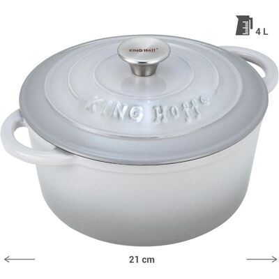 Kinghoff Gusseisen Topf - 2,4L, Ø20cm, Emailiert, Induktion Kinghoff Gusseisen Topf - 2,4L, Ø20cm, Emailiert, Induktion