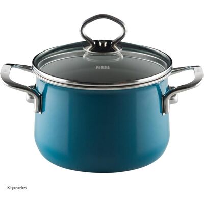 Riess Fleischtopf m.Glasd. 16cm - 2L - Blau - Kochgeschirr-Set Riess Fleischtopf m.Glasd. 16cm - 2L - Blau - Kochgeschirr-Set