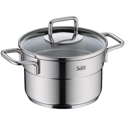 Silit Extra Cook Mini-Kochtopf 14 cm mit Glasdeckel, Pfanne + Kochtopf, Silber Silit Extra Cook Mini-Kochtopf 14 cm mit Glasdeckel, Pfanne + Kochtopf, Silber
