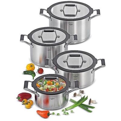 Küchenprofi Topf-Set COMO, 4-tlg., Pfannenset + Topfset, Silber Küchenprofi Topf-Set COMO, 4-tlg., Pfannenset + Topfset, Silber