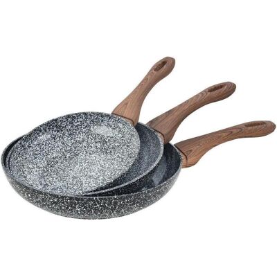 Kinghoff 3-tlg. Granit Antihaft Kochgeschirr-Set - Für alle Herde Kinghoff 3-tlg. Granit Antihaft Kochgeschirr-Set - Für alle Herde