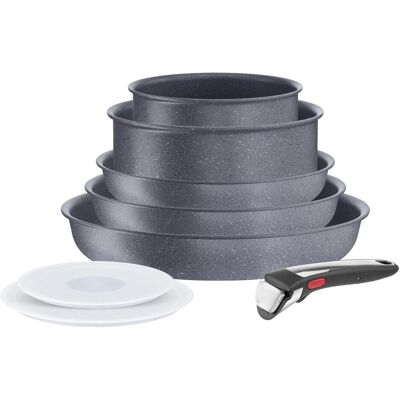 Tefal Ingenio Natural On Pannenset mit abnehmbarem Griff, Mineralia+ Beschichtung, für alle Herdarten, Pfanne + Kochtopf, Schwarz Tefal Ingenio Natural On Pannenset mit abnehmbarem Griff, Mineralia+ Beschichtung, für alle Herdarten, Pfanne + Kochtopf, Schwarz
