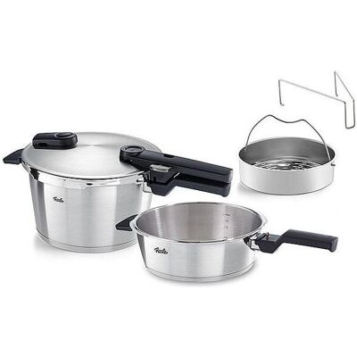 Fissler Set 2tlg 22cm mit gelochtem Einsatz SBP 2,5l+SKT 4,5l 2-tlg., Pfannenset + Topfset, Silber Fissler Set 2tlg 22cm mit gelochtem Einsatz SBP 2,5l+SKT 4,5l 2-tlg., Pfannenset + Topfset, Silber
