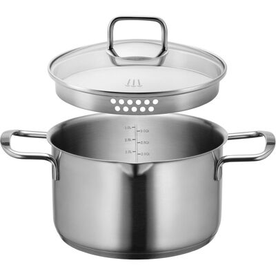 Mäser Sanvito - Edelstahl Kochset mit Glasdeckel - 3L Mäser Sanvito - Edelstahl Kochset mit Glasdeckel - 3L