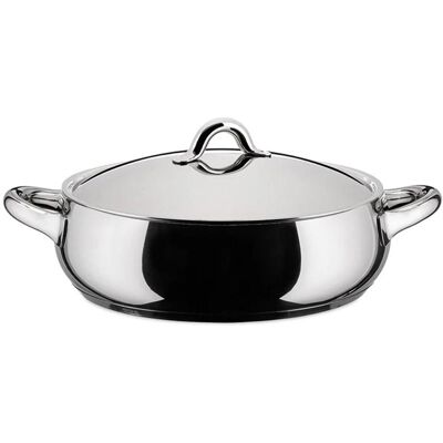 Alessi Mami Flache Kasserolle, Pfanne + Kochtopf, Silber Alessi Mami Flache Kasserolle, Pfanne + Kochtopf, Silber