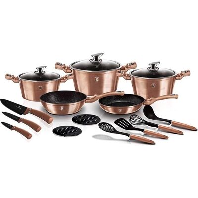 BerlingerHaus Rose Gold, Pfanne + Kochtopf, Bronze, Schwarz BerlingerHaus Rose Gold, Pfanne + Kochtopf, Bronze, Schwarz