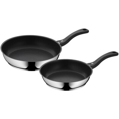 WMF Devil Pfannen-Set 2teilig 24/28 cm (733026299), Edelstahl, Antihaftbeschichtung - PTFE, Pfanne + Kochtopf, Silber, Schwarz WMF Devil Pfannen-Set 2teilig 24/28 cm (733026299), Edelstahl, Antihaftbeschichtung - PTFE, Pfanne + Kochtopf, Silber, Schwarz