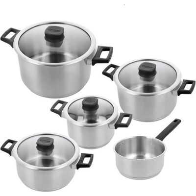 Demeyere Pan Set - Comfort 3 - Vintage - 5 -Stück (geeignet für die Induktion), Pfannenset + Topfset, Silber Demeyere Pan Set - Comfort 3 - Vintage - 5 -Stück (geeignet für die Induktion), Pfannenset + Topfset, Silber
