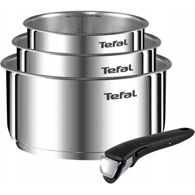 Tefal Kochtöpfe, Pfanne + Kochtopf, Silber Tefal Kochtöpfe, Pfanne + Kochtopf, Silber