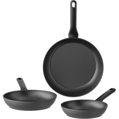 BergHoff Pfannen-Set HELIX AH, 3-teilig, Pfannenset + Topfset, Schwarz BergHoff Pfannen-Set HELIX AH, 3-teilig, Pfannenset + Topfset, Schwarz