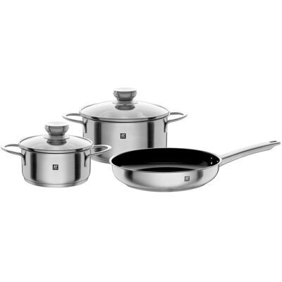 Siemens 3-er Set best aus 2 Töpfen + 1 Pfanne, Pfannenset + Topfset, Silber Siemens 3-er Set best aus 2 Töpfen + 1 Pfanne, Pfannenset + Topfset, Silber