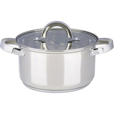 alpina Kochtopf mit Deckel 2,4L Ø18cm, Pfanne + Kochtopf, Silber alpina Kochtopf mit Deckel 2,4L Ø18cm, Pfanne + Kochtopf, Silber