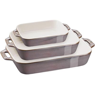 Staub Keramik Ofenformset, Auflaufform, Grau Staub Keramik Ofenformset, Auflaufform, Grau