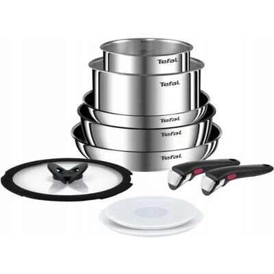 Tefal SATZ 10P L897SA74, Pfanne + Kochtopf, Silber Tefal SATZ 10P L897SA74, Pfanne + Kochtopf, Silber