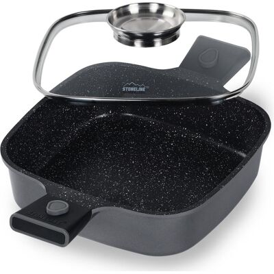 Stoneline SMART Eckpfanne 24x24cm, abnehmbareGriffe, Aroma-Glasdeckel, Pfanne + Kochtopf Stoneline SMART Eckpfanne 24x24cm, abnehmbareGriffe, Aroma-Glasdeckel, Pfanne + Kochtopf