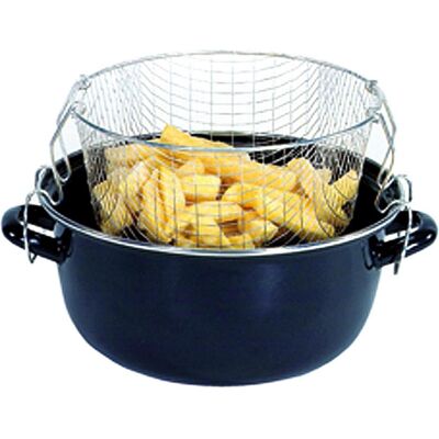 Krüger Pommes-Frites-Topf, Pfanne + Kochtopf, Schwarz, Silber Krüger Pommes-Frites-Topf, Pfanne + Kochtopf, Schwarz, Silber
