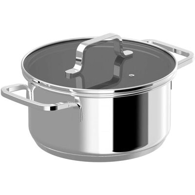 BergHoff Kookpot met deksel 18 cm, Pfanne + Kochtopf, Silber, Schwarz BergHoff Kookpot met deksel 18 cm, Pfanne + Kochtopf, Silber, Schwarz