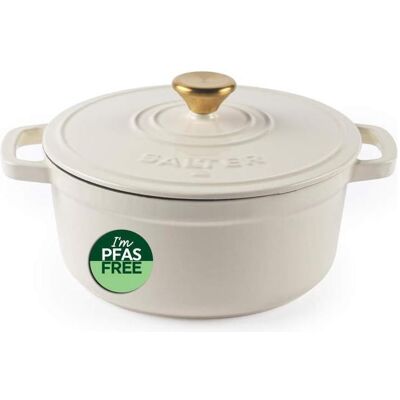 Salter BW13771C Chester 3.4L Cast Iron Casserole Pot 24 cm, Cream, Auflaufform, Beige Salter BW13771C Chester 3.4L Cast Iron Casserole Pot 24 cm, Cream, Auflaufform, Beige