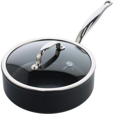Greenpan Barcelona Pro Stoofpan met keramische antikleeflaag met deksel 24 cm, Pfanne + Kochtopf, Schwarz Greenpan Barcelona Pro Stoofpan met keramische antikleeflaag met deksel 24 cm, Pfanne + Kochtopf, Schwarz