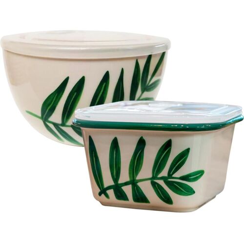 neuetischkultur Schüsseln 2er-Set, Schüssel + Schale, Weiss, Grün