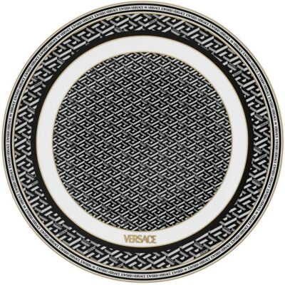 Versace La Greca Signature Schwarzer Porzellan Servierteller - Servierteller Versace La Greca Signature Schwarzer Porzellan Servierteller - Servierteller