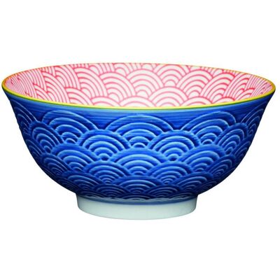 4x Kitchen Craft KitchenCraft Glazed Stoneware Bowl, Blue Arc, 15.5x7.5cm, Labelled, Schüssel + Schale, Blau 4x Kitchen Craft KitchenCraft Glazed Stoneware Bowl, Blue Arc, 15.5x7.5cm, Labelled, Schüssel + Schale, Blau