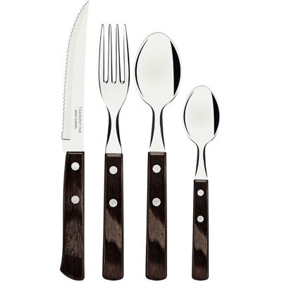 Tramontina 24-teiliges Besteckset Polywood Kastanie, Besteck, Silber Tramontina 24-teiliges Besteckset Polywood Kastanie, Besteck, Silber