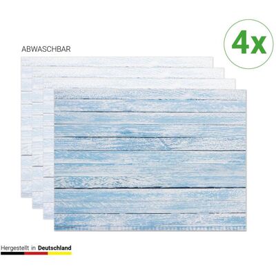 CoverYourDesk, Tischset, Tischset Blaue Holzbretter im Vintage-Look CoverYourDesk, Tischset, Tischset Blaue Holzbretter im Vintage-Look