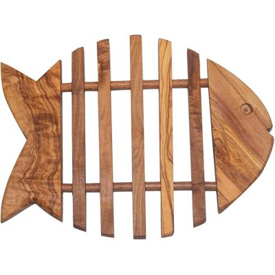 Natura Punto, Untersetzer, Untersetzer, Topfuntersetzer, Fischform, 28 x 20 x 1,8 cm, Olivenholz Natura Punto, Untersetzer, Untersetzer, Topfuntersetzer, Fischform, 28 x 20 x 1,8 cm, Olivenholz