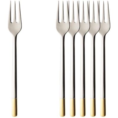 Villeroy & Boch Multipack Ella teilvergoldet Kuchengabel - 6 Stück, Besteck, Silber Villeroy & Boch Multipack Ella teilvergoldet Kuchengabel - 6 Stück, Besteck, Silber
