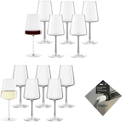 Stölzle Weingläser + Weinausgiesser Power Weingläser Set + Dropstop, Weingläser, Transparent Stölzle Weingläser + Weinausgiesser Power Weingläser Set + Dropstop, Weingläser, Transparent