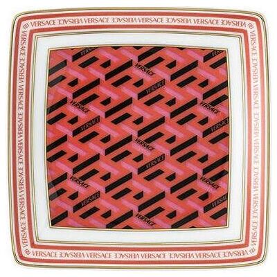 Versace La Greca Signature Red Quadratischer Teller - Schälchen Versace La Greca Signature Red Quadratischer Teller - Schälchen