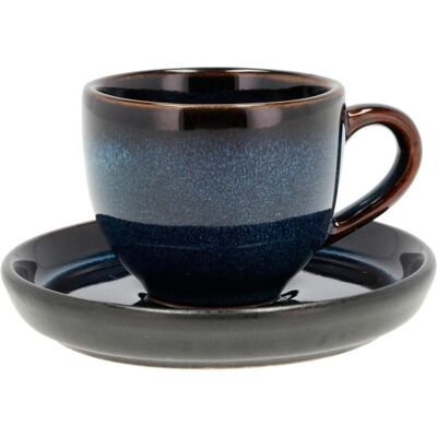 Bitz Dunkelblau/Schwarz Espressotasse mit Untertasse - 7cl Bitz Dunkelblau/Schwarz Espressotasse mit Untertasse - 7cl